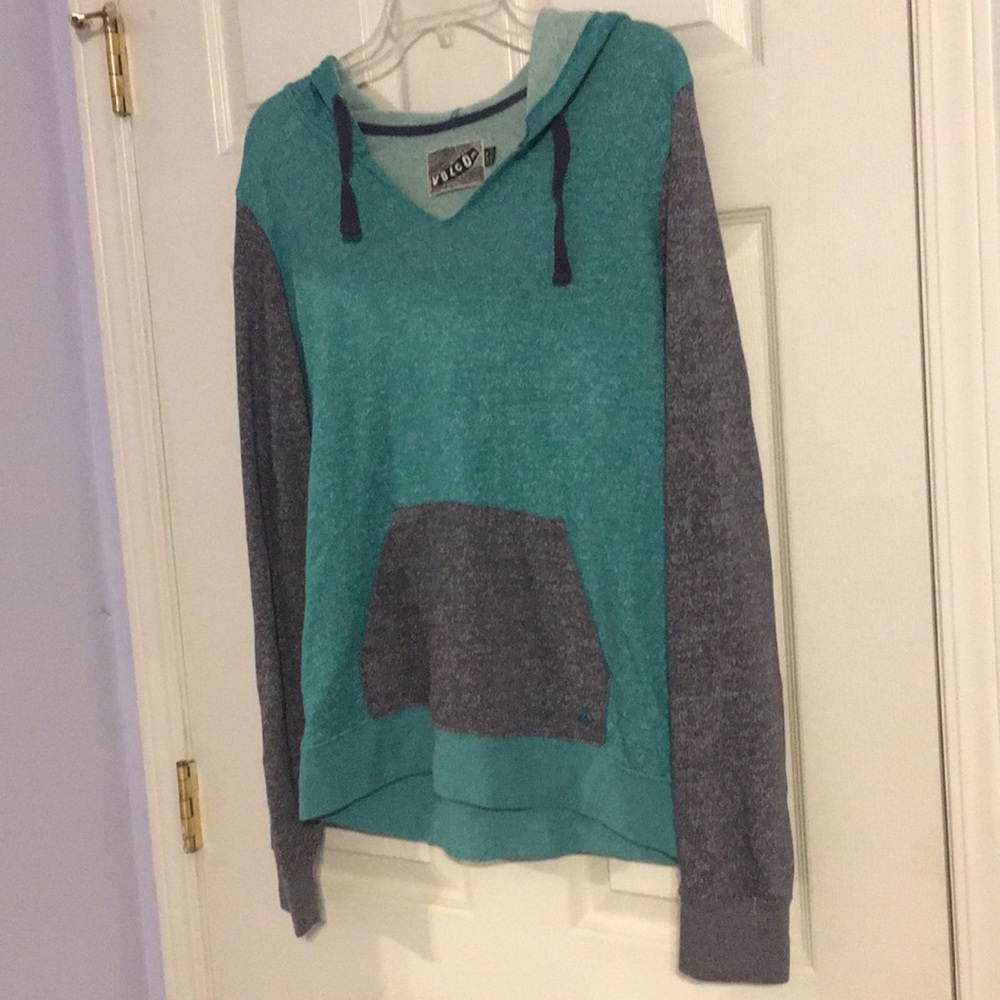 Volcom Women’s Sweatshirt. Green & Grey. Hoodie